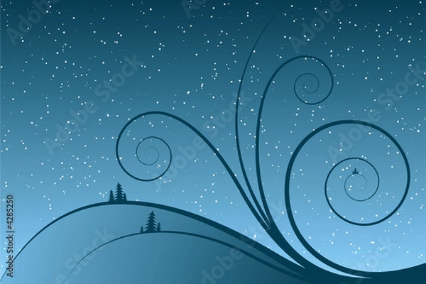 Obraz Abstract winter scrolls