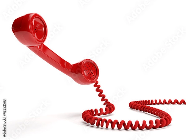 Obraz 3ä illustration: A big red receiver on a white background