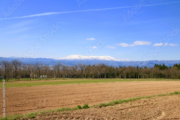 Fototapeta 春の飯豊連峰（福島県・喜多方市）