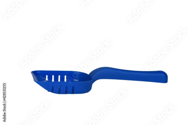 Obraz Blue plastic scoop for cleaning out of the pet tray.