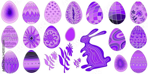 Fototapeta set of easter eggs