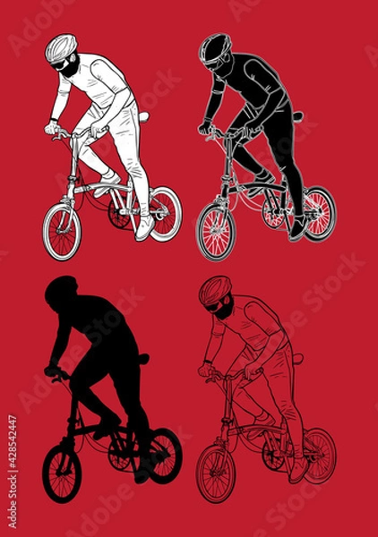 Obraz while riding a folding bike