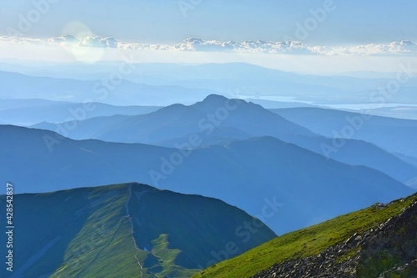 Obraz wschod i zachod slonca Tatry Zachodnie, góry, TPN, Małopolska,