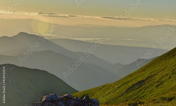 Obraz wschod i zachod slonca Tatry Zachodnie, góry, TPN, Małopolska,