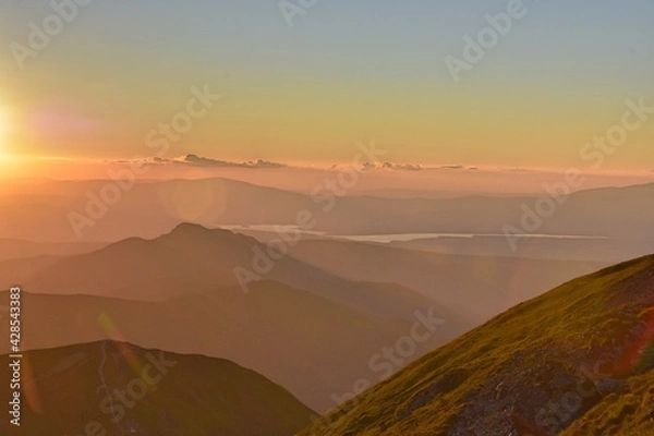 Obraz wschod i zachod slonca Tatry Zachodnie, góry, TPN, Małopolska,