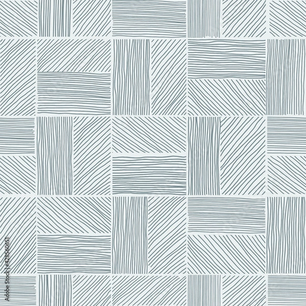 Fototapeta Seamless vector pattern in geometric ornamental style drawn by hand