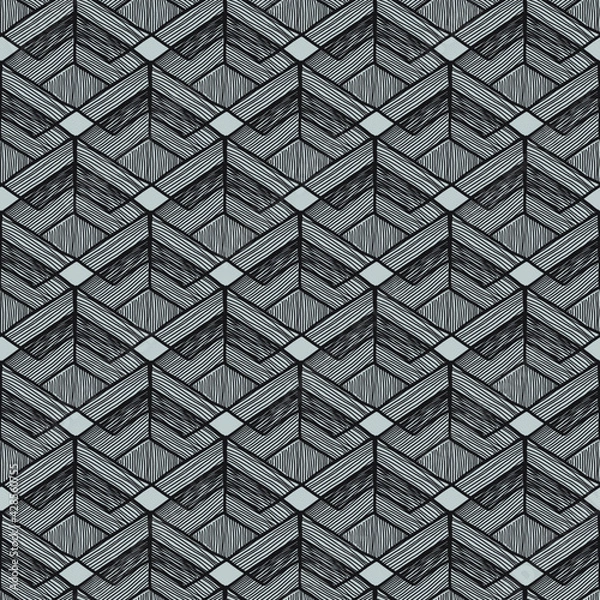 Obraz Seamless vector pattern in geometric ornamental style drawn by hand