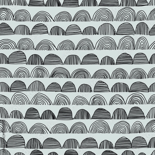 Fototapeta Seamless vector pattern in geometric ornamental style drawn by hand