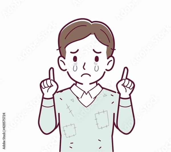 Fototapeta ボロボロの服の人