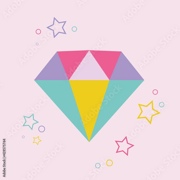 Fototapeta Magic gem diamond flat design vector image 