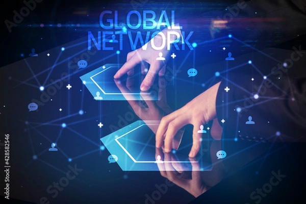 Obraz Navigating social networking with social icons