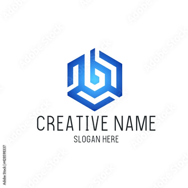 Fototapeta Vector Letter B Hive Circle Logo