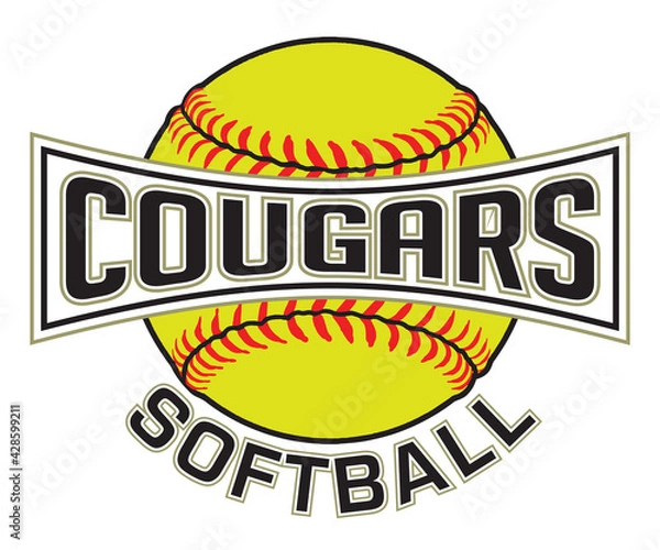 Fototapeta Cougars Softball Graphic is a sports design which includes a softball and text and is perfect for your school or team. Great for Cougars t-shirts, mugs and other products.