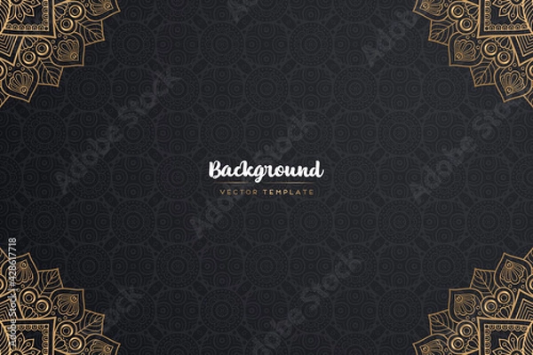 Fototapeta Gold background with mandala template