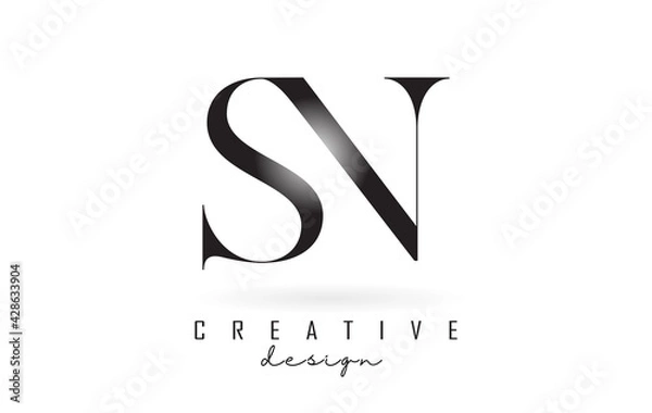 Fototapeta SN s n letter design logo logotype concept with serif font and elegant style vector illustration.