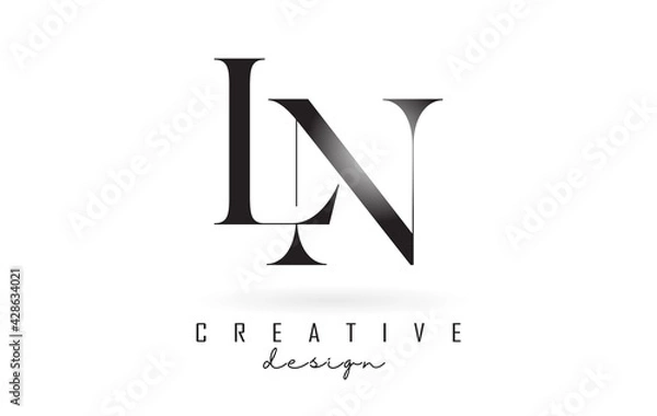 Fototapeta LN l n letter design logo logotype concept with serif font and elegant style vector illustration.