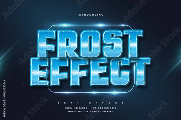 Fototapeta Editable Text Style with Blue Frost Effect