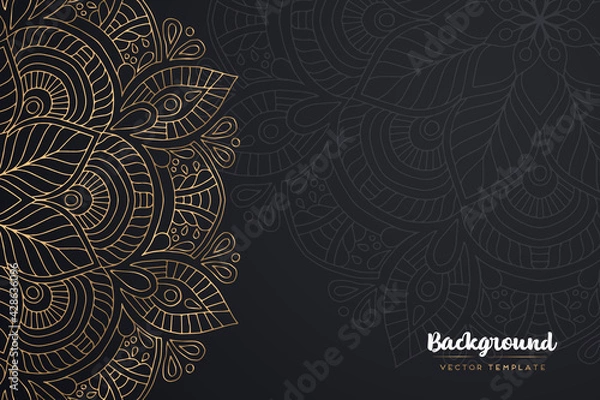 Fototapeta Vector islamic gold background with mandala