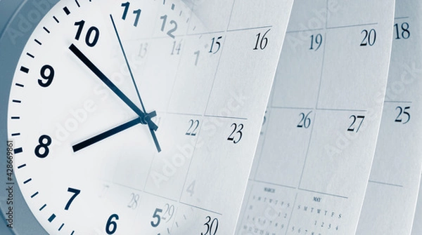 Fototapeta Clock and calendar