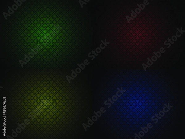 Fototapeta Set of 4 center shadow card suits backgrounds