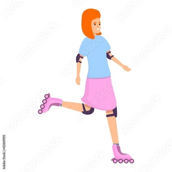 Fototapeta Exercise rollerblading icon. Cartoon of Exercise rollerblading vector icon for web design isolated on white background