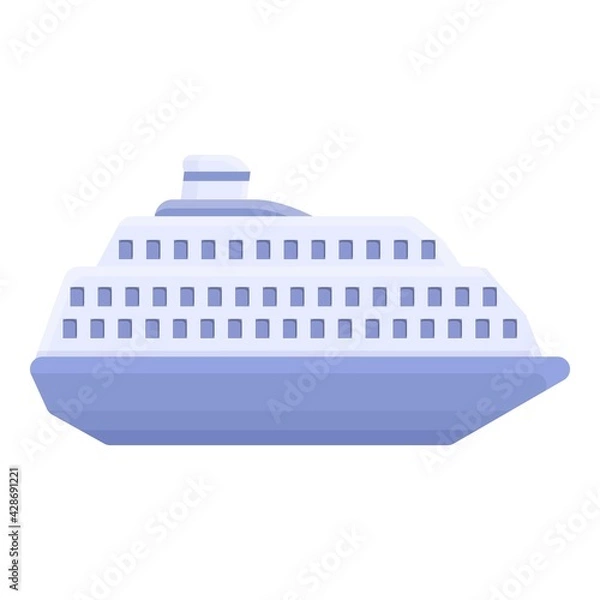 Fototapeta Ferry steamer icon. Cartoon of Ferry steamer vector icon for web design isolated on white background