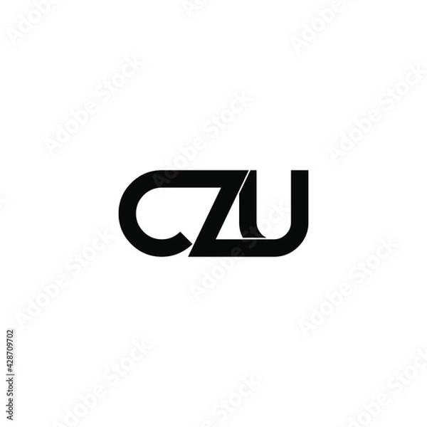 Fototapeta czu letter original monogram logo design