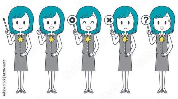 Fototapeta 事務員　ポインター　セット