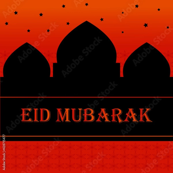 Obraz Eid Mubarak with orange theme