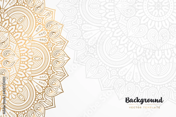 Fototapeta Vector islamic gold background with mandala