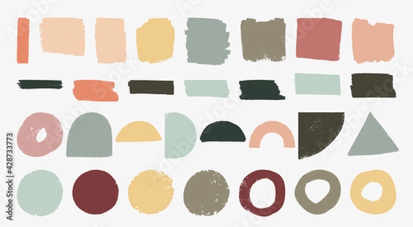 Obraz Set of hand drawn organic textured shapes