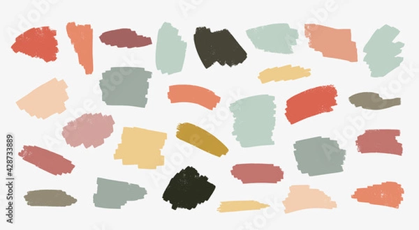 Obraz Set of hand drawn irregular organic textured shapes
