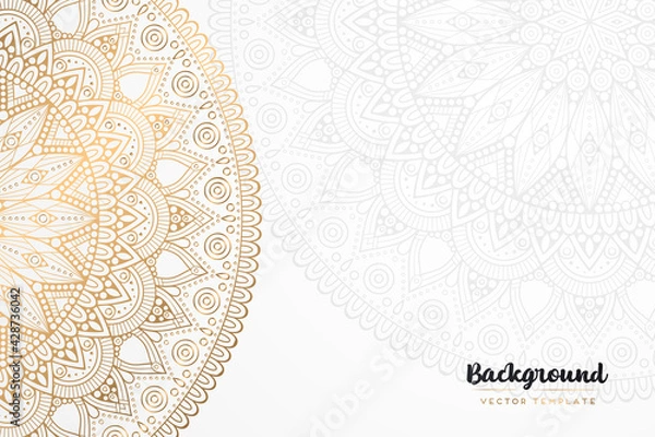 Fototapeta Vector islamic gold background with mandala