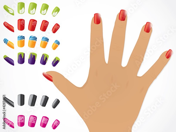 Obraz Female hand with painted nails