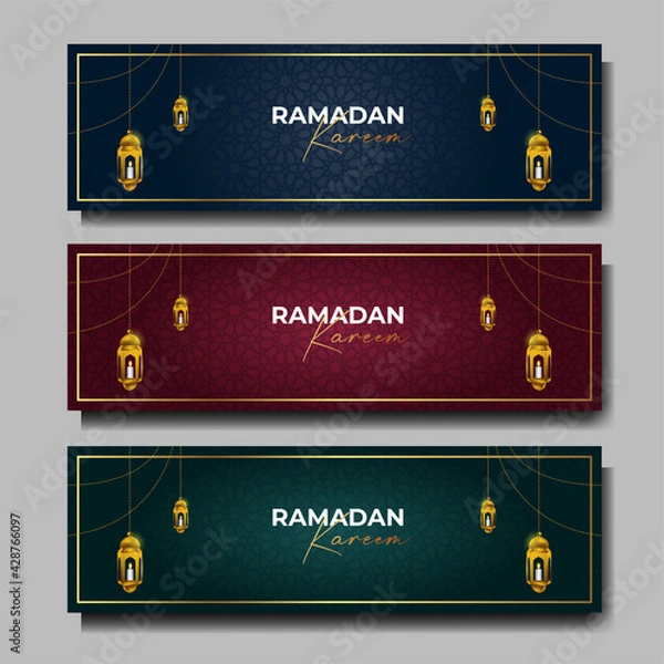 Obraz ramadan kareem banner islamic background vector illustration