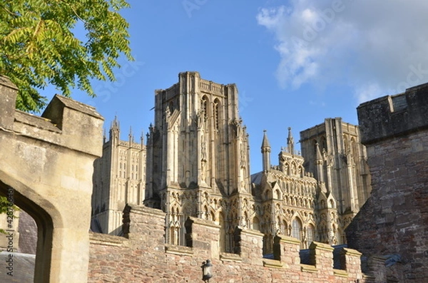 Fototapeta View of Cathedral in Wells
