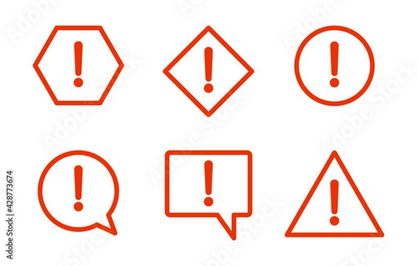 Fototapeta warning sign icon set
