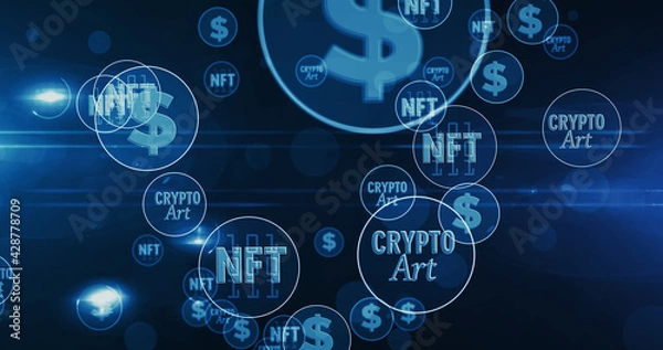 Obraz NFT Crypto Art symbols illustration