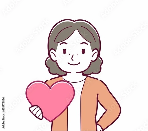 Fototapeta 手にハートを持った人