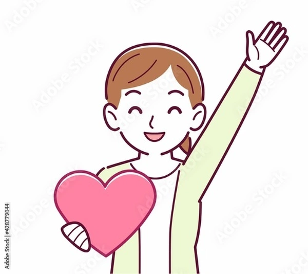 Fototapeta 手にハートを持った人