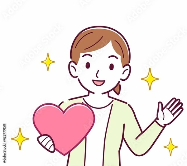 Fototapeta 手にハートを持った人