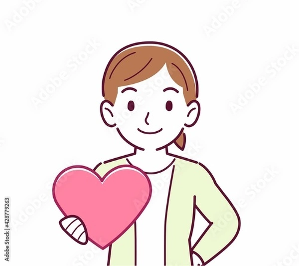 Fototapeta 手にハートを持った人