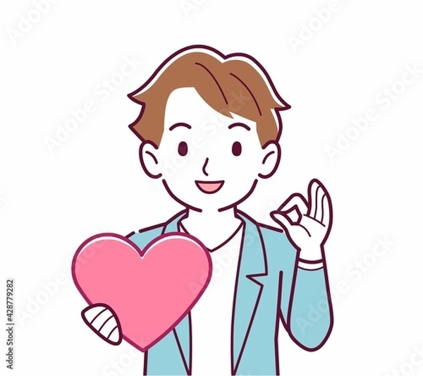 Fototapeta 手にハートを持った人