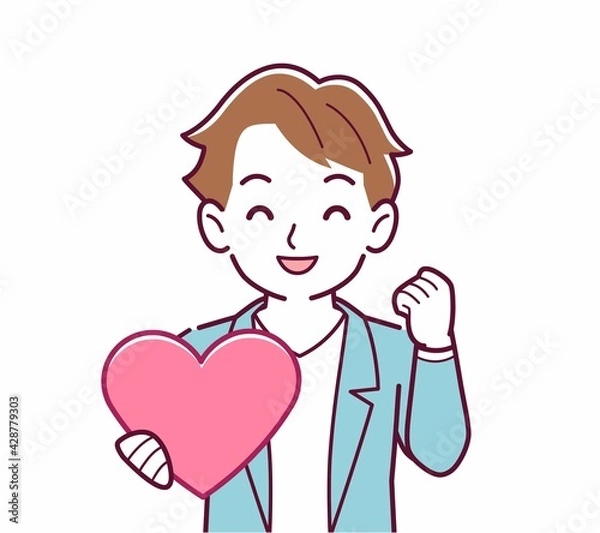 Fototapeta 手にハートを持った人