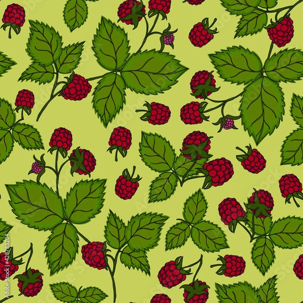 Fototapeta Sweet raspberry pattern