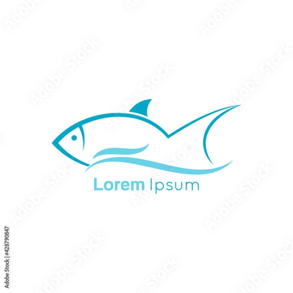 Fototapeta Vector fish icon