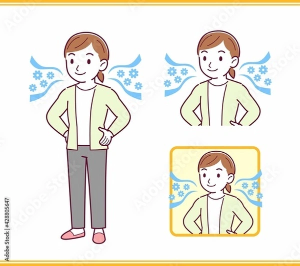 Fototapeta カーディガンを着た若い女性