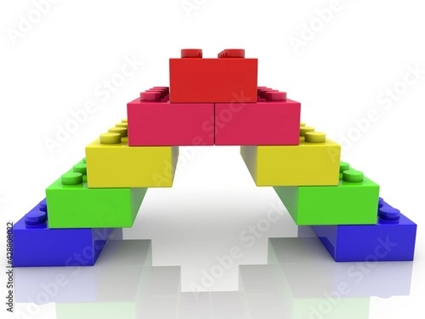 Obraz Toy brick pyramid on white