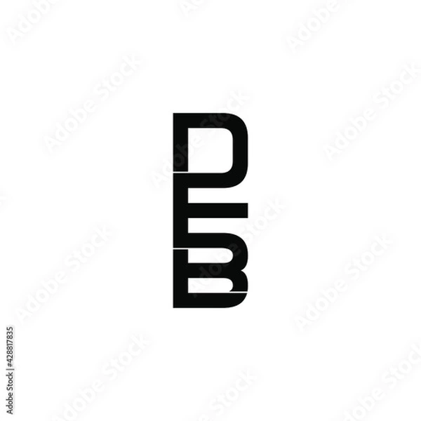 Fototapeta deb letter original monogram logo design
