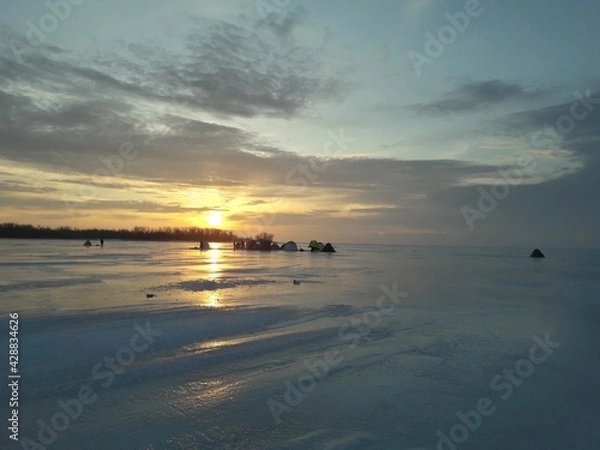 Fototapeta Зимнее водохранилище